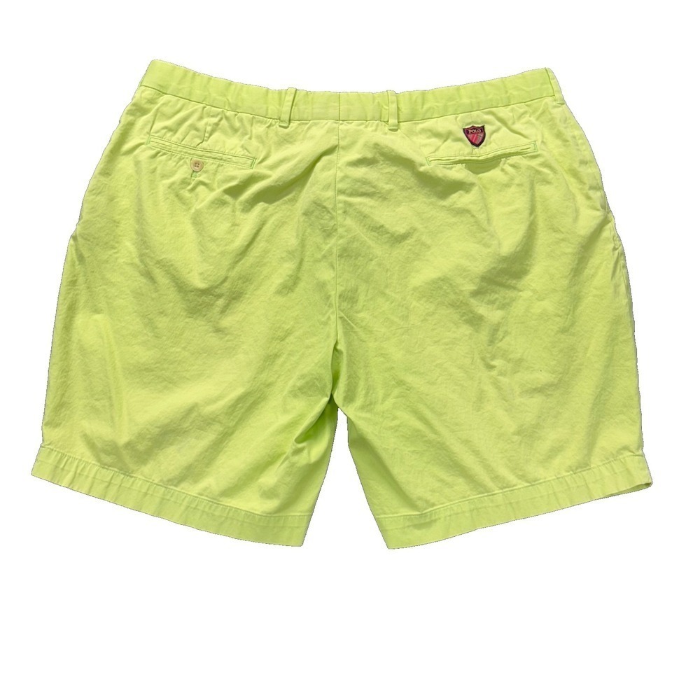 VTG Polo Golf Ralph Lauren Shorts Mens 42 Neon Lime 9in Inseam Stretch Crest